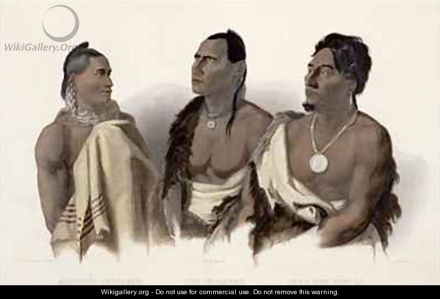 A Missouri Indian, an Oto Indian and the Chief of the Puncas - (after) Bodmer, Karl