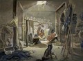 The Interior of a Hut of a Mandan Chief - (after) Bodmer, Karl