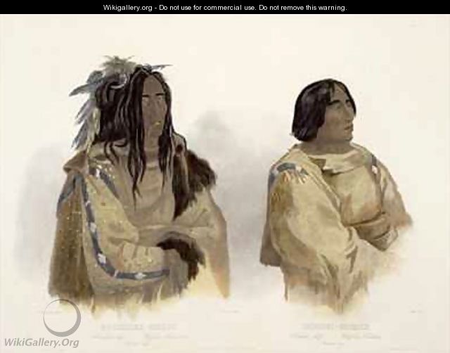 Mehkskeme-Sukahs, Blackfoot Chief and Tatsicki-Stomick, Piekann Chief - (after) Bodmer, Karl