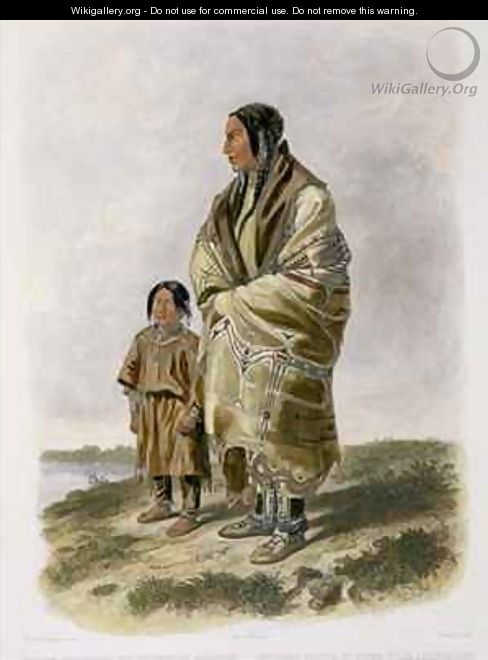 Dacota Woman and Assiniboin Girl - (after) Bodmer, Karl