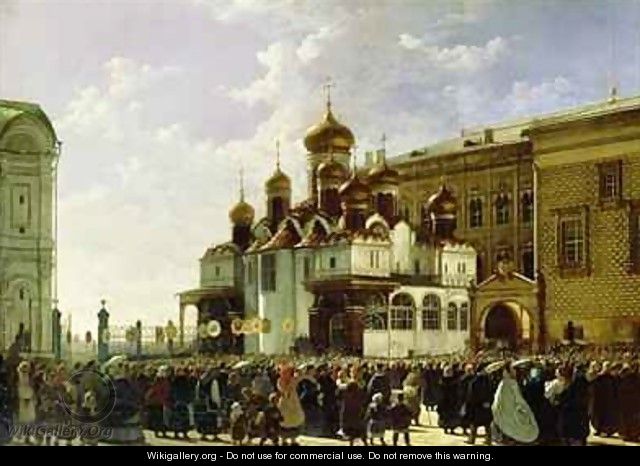 Easter procession at the Maria Annunciation Cathedral in Moscow - Karl-Fridrikh Petrovich Bodri