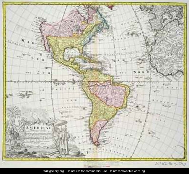 Map of the Americas - A. Gottlieb Boehm