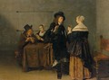 An Interior Scene With Figures Smoking, Drinking And Playing Cards - (after) Quirin Gerritsz. Van Brekelenkam