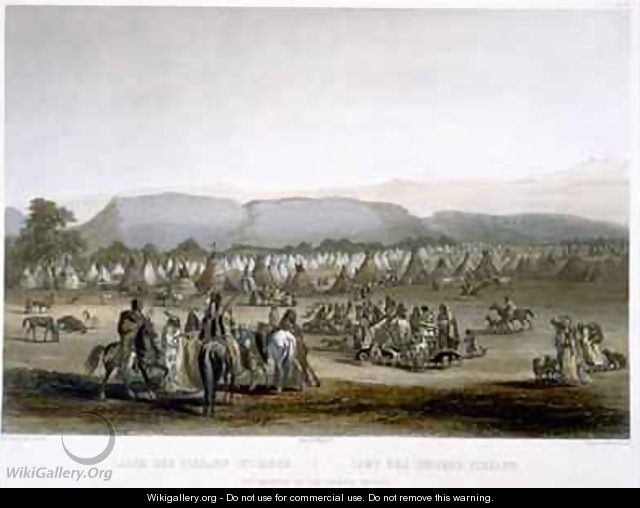 Encampment of the Piekann Indians - (after) Bodmer, Karl