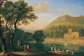 An Italianate River Landscape With Figures Bathing - Herman Van Swanevelt