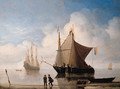 A States yacht and other shipping offshore in a calm - Willem van de, the Younger Velde