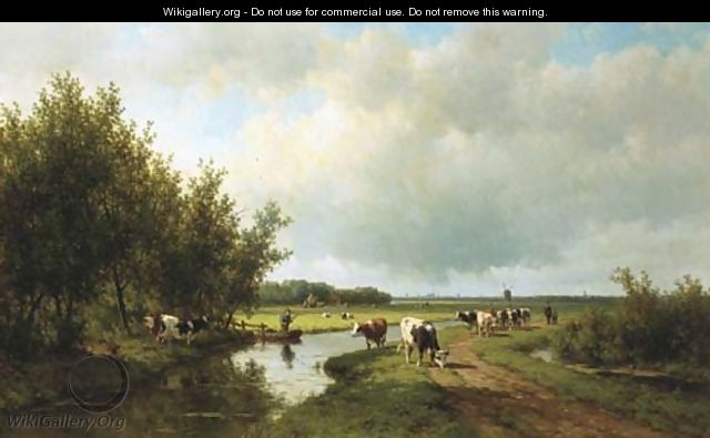 Landschap aan de Wippervaart te Heemstede an extensive polder landscape in summer - Willem Vester