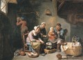A peasant family frying fish in an interior - Willem van, the Elder Herp