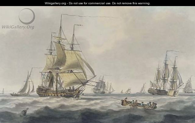 Royal Naval frigates and other shipping in the Downs - William Anderson