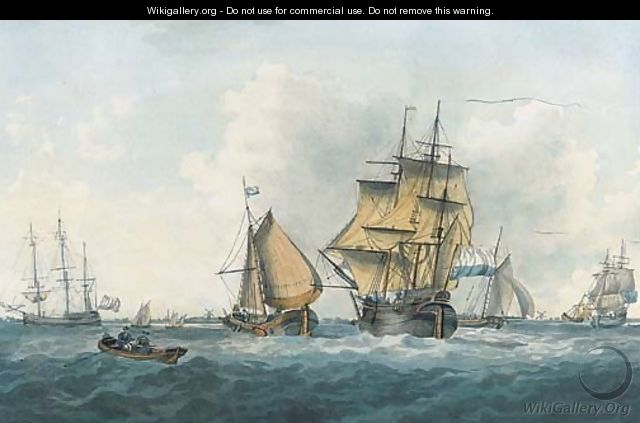 Dutch traders and barges off the Low Countries - William Anderson