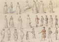 A sheet of figure studies for 'The dinner in Mote Park, Maidstone', Kent - William Alexander