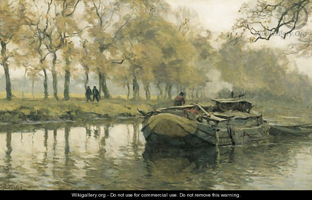 A walk along a canal in autumn - Willem Bastiaan Tholen