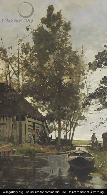 A shed by a canal - Willem Bastiaan Tholen