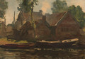 A farm along a canal in Giethoorn - Willem Bastiaan Tholen