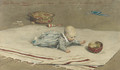 The artist's son, Henri Baudouin, playing on a rug - Willem De Famars Testas