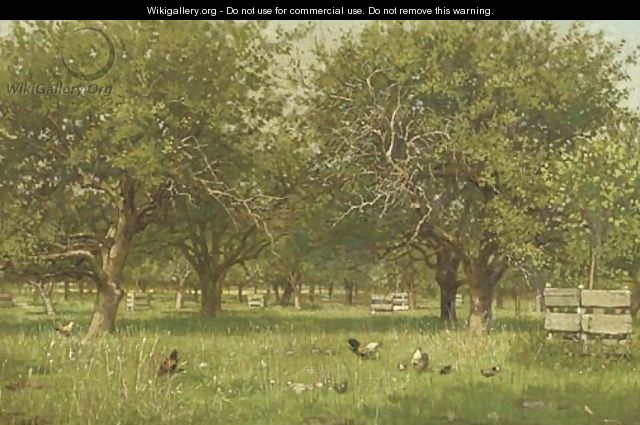Chickens in an orchard - Willem De Famars Testas