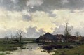 In de Peel, molens aan de oude Maas along the river - Willem Cornelis Rip