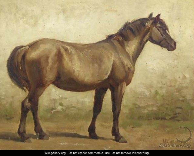 A brown horse - Willem Carel Nakken