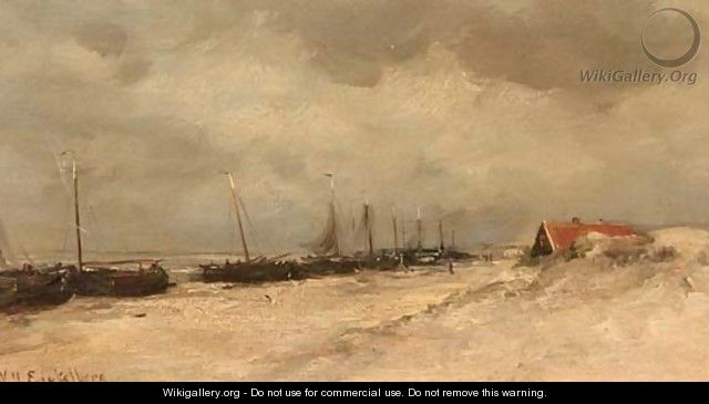 Boats on the beach - Willem Hendrik Eickelberg