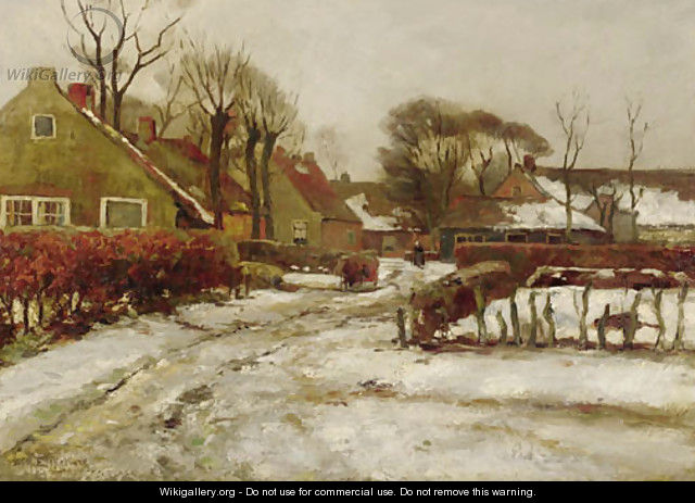 A village in winter - Willem Hendrik Eickelberg