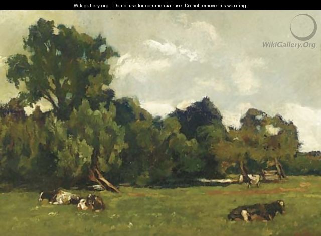 Landschap bij Loosduinen Cows in a meadow by Loosduinen - Willem de Zwart