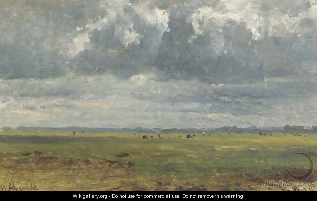 Bij Abcoude cows in a polder landscape - Willem Roelofs
