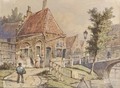 A view in a Dutch village - Willem Koekkoek