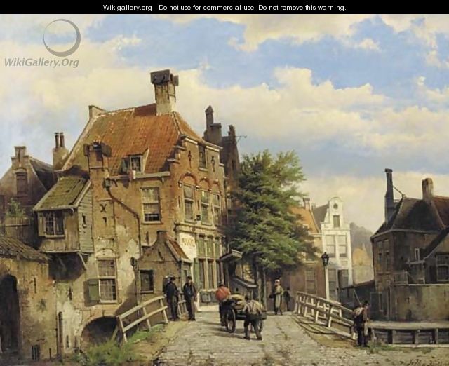A street scene in a Dutch town - Willem Koekkoek