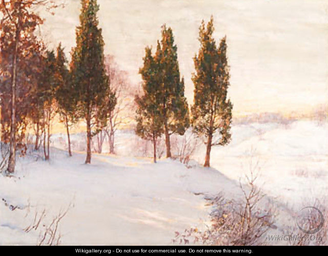 Sunlit reflections in winter - Walter Launt Palmer