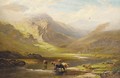 Cattle watering in a Highland landscape - Walter J. Watson