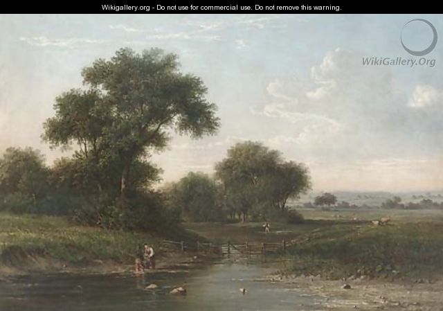 Boys fishing by a stream - William Heath