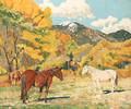 Cottonwood and Wild Horses - Walter Ufer