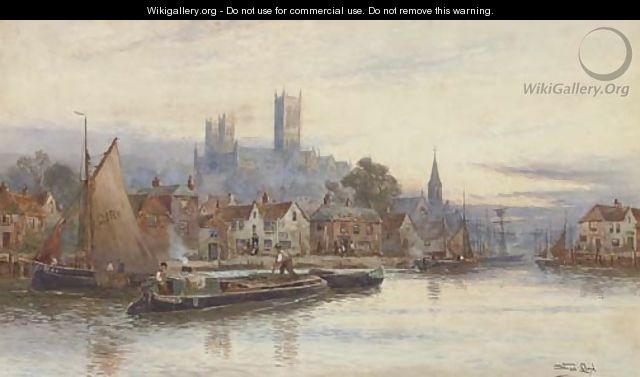 Lincoln from the River Witham - Walker Stuart Lloyd