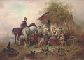 A family before a country cottage - Wilhelm Alexander Meyerheim
