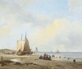 Activities on a sunlit beach - Wijnandus Johannes Josephus Nuyen