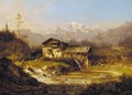 A chalet in an Alpine landscape - Wilhelm Scheuchzer