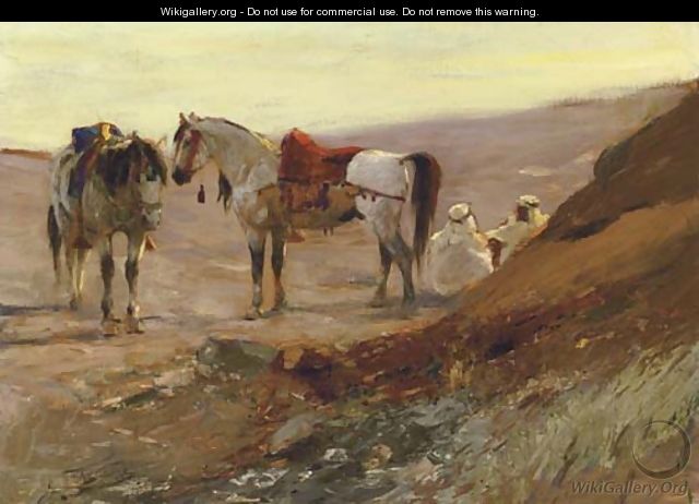 A Halt in the Desert - Wilhelm Kuhnert