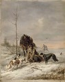 Russian huntsmen in the snow - Wilhelm Amandus Beer