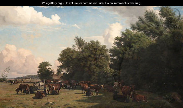 A cattle farm - Viggo Christian Frederick Pedersen