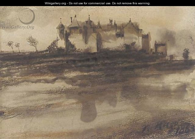 A castle seen across a lake - Victor Hugo
