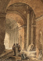 Three Soldiers in a ruined Gallery - Victor Jean Nicolle
