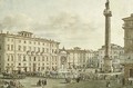 View of the Piazza Colonna with the Column Antoninus, Rome - Victor Jean Nicolle