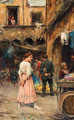 A young Girl in a Neapolitan Market - Vincenzo Migliaro