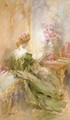 A lady reading in a salon - Vicente Garcia de Paredes