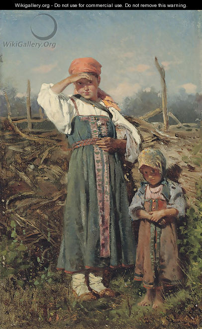 Peasant girls - Vladimir Egorovich Makovskii