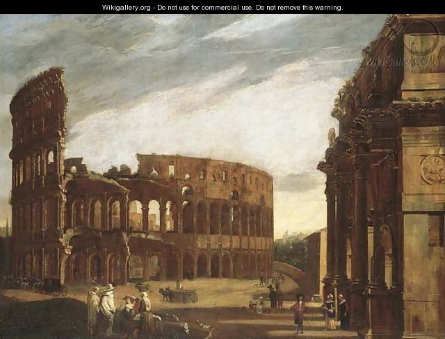 The Colosseum and the Arch of Constantine from the West - Viviano Codazzi