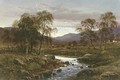 A brook with cattle in the distance - Waller Hugh Paton