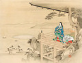 Murasaki Shikibu at Ishiyama temple - Utagawa or Ando Hiroshige