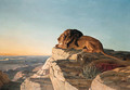 A Lion looking over a Valley from a Mountain - Urs Eggenschwiler