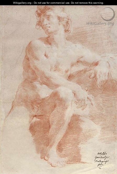 A seated nude turned to the left - Ubaldo Gandolfi